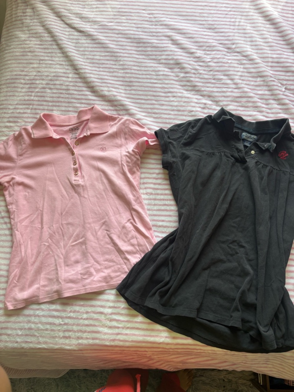 Vintage Izod Pink and Black Polo Duo